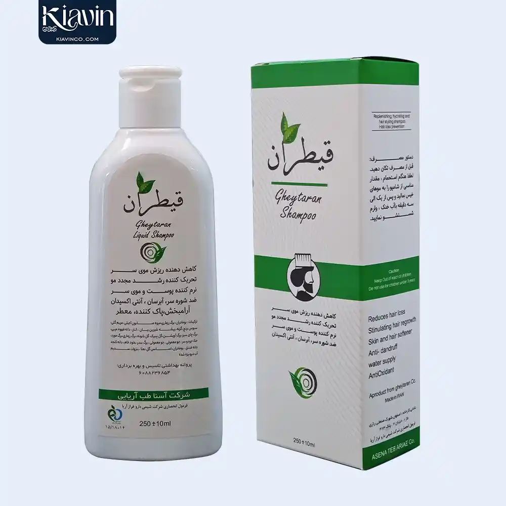 شامپو قیطران ضد ریزش مو، تحریک رشد مجدد مو و رفع شوره سر - کیاوین